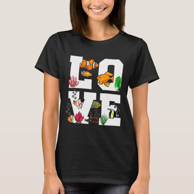 T-shirt Clown Fish Love Fish Tank (Devant)