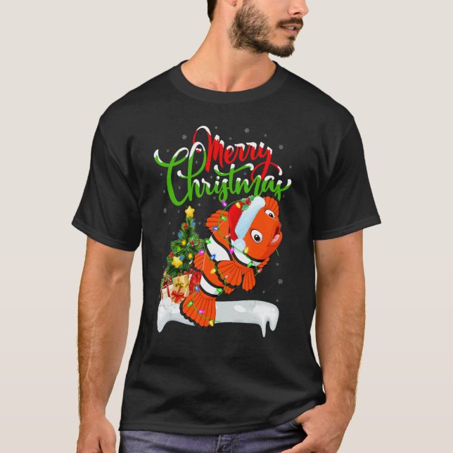T-shirt Clown Fish   Xmas Decorations Santa Clown Fish Chr (Devant)