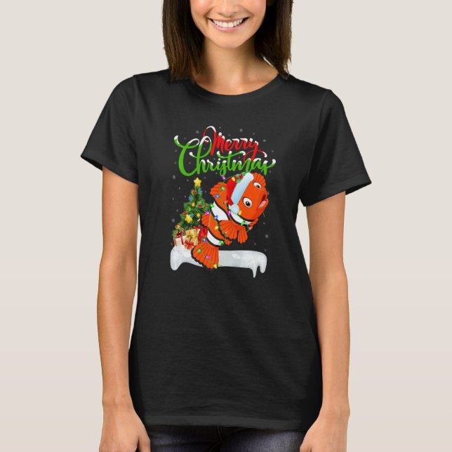 T-shirt Clown Fish  Xmas Decorations Santa Clown Fish Chri (Devant)