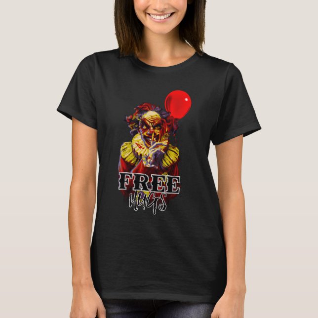 T-shirt Clown Halloween effrayant Fête de costume HUGS GRA (Devant)