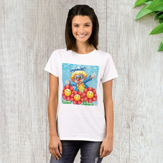 T-shirt Clown Joyeux et Fleurs Sourires (Créateur téléchargé)