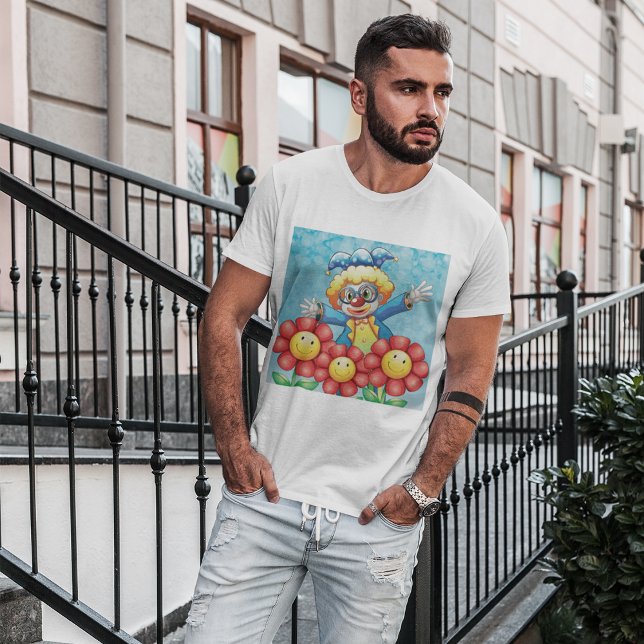 T-shirt Clown Joyeux et Fleurs Sourires (Créateur téléchargé)