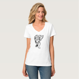 T-shirt clown malin Hanes femmes Nano V-Neck