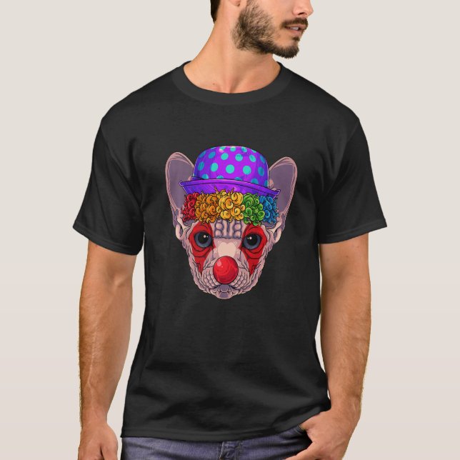 T-shirt Clown Sphynx Circus Carnival Costume Cat Theme Par (Devant)
