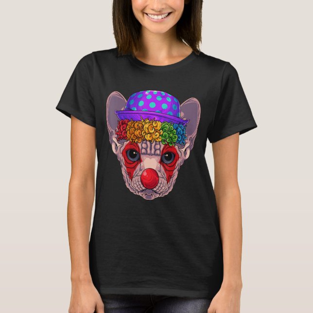 T-shirt Clown Sphynx Cirque Costume de Carnaval Cat Thème  (Devant)