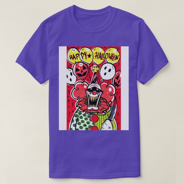 T-shirt Clown tueur d'Halloween déplaisant (Design devant)