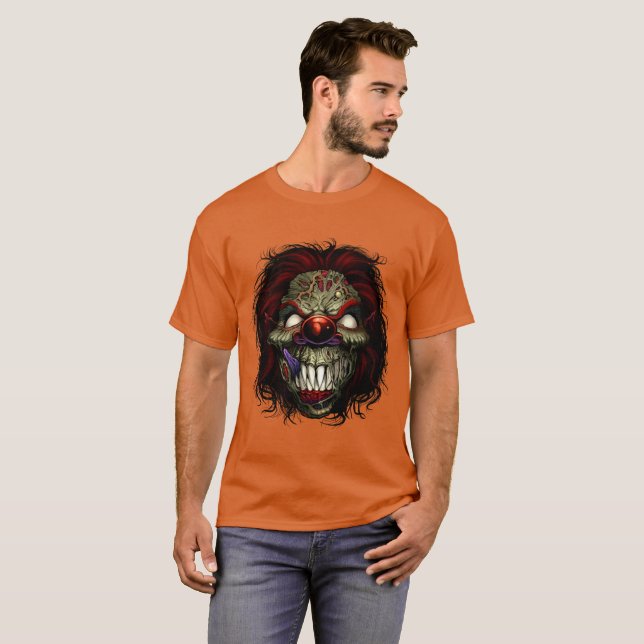 T-shirt Clown Zombie Maléfique, (Devant entier)