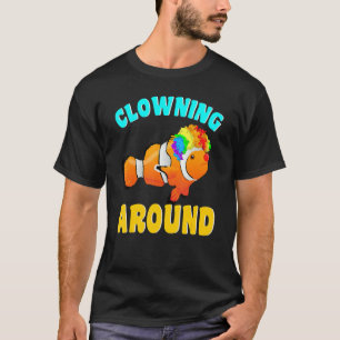 T-shirt Clownfish Clown Autour de Fish Tank Aquarium Coral