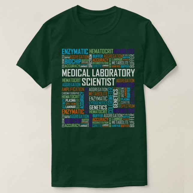 T-shirt CLS Médicale Laboratoire Scientifique Mots Semaine (Design devant)