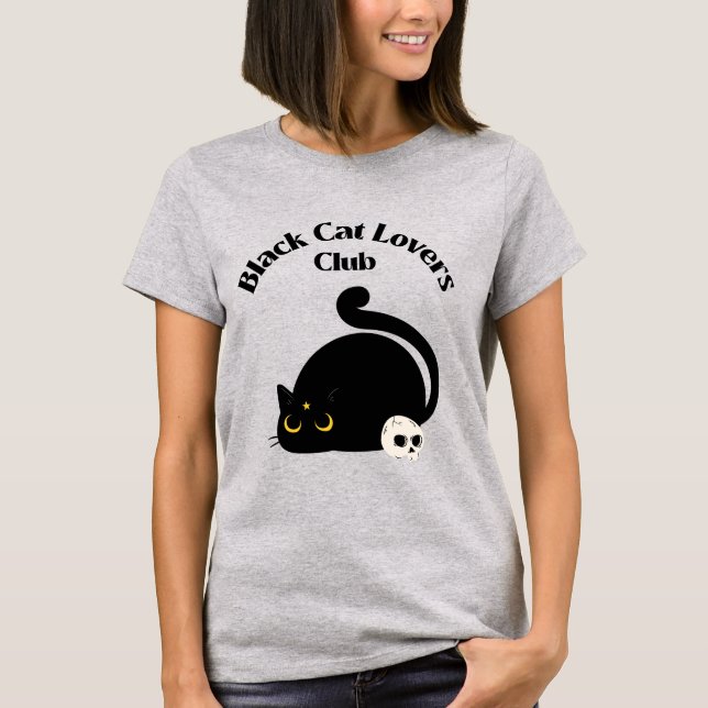 T-shirt Club Amoureux de les chats noirs (Devant)