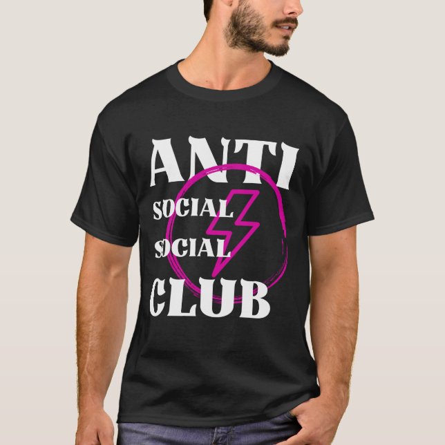 T-shirt club anti-social classique (Devant)