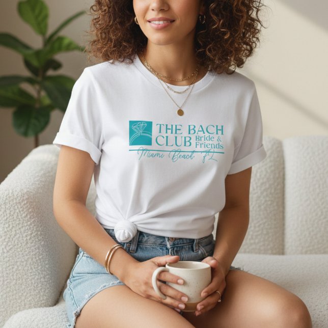 T-shirt Club Bach Bachelorat Moderne Bleu (Bach Club Modern Blue Bachelorette T-Shirt)