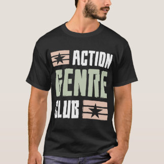 T-shirt Club d'action Graphique Noir Rétro