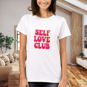 T-shirt Club d'amour propre citation humour rose jaune