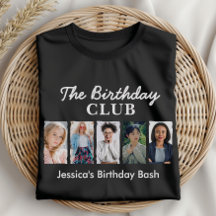 Club d'anniversaire personnalisé avec 5 photos et 
