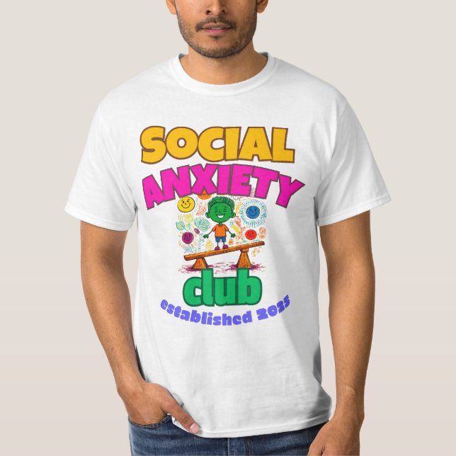 T-SHIRT CLUB D'ANXIÉTÉ SOCIALE (Devant)