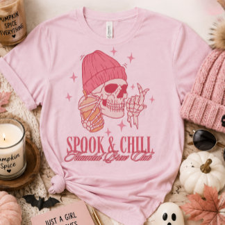 T-shirt Club de café hanté Spook & Chill Café Rose Skull C