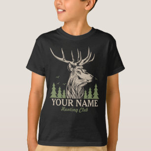 T-shirt Club de chasse personnalisé Hunter Deer Elk Antler