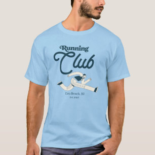 T-shirt Club de course graphique personnalisé bleu marine