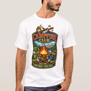 T-shirt Club de feu de camp Drôle de camping Aventure en p