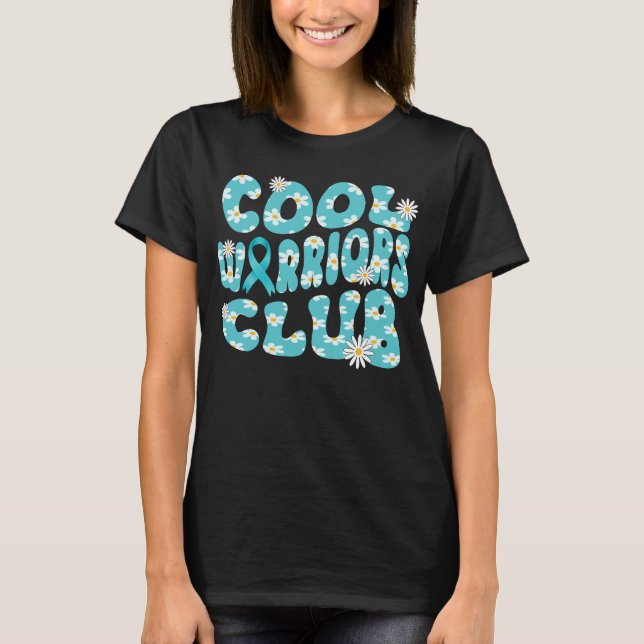 T-shirt club de guerrier cool de sensibilisation au cancer (Devant)