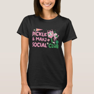 T-shirt Club de jeu de tuile de raquette de Mahjong de Pic