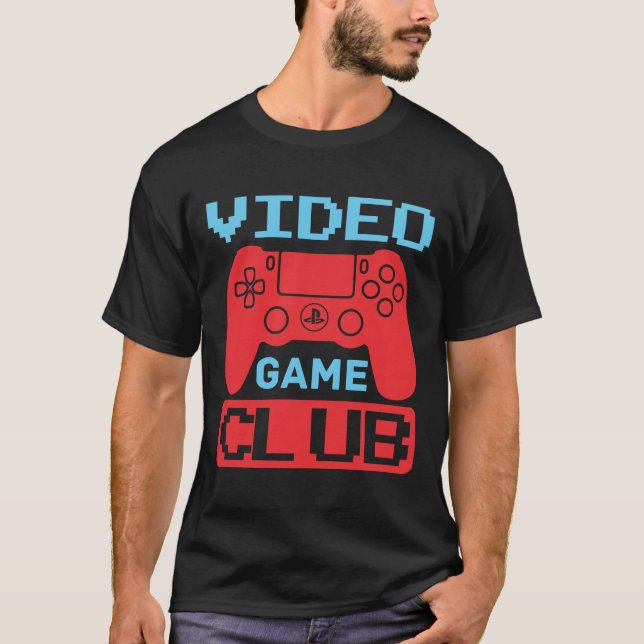 T-shirt Club de jeu vidéo avec joystick (Devant)