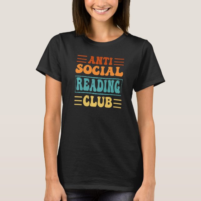 T-shirt Club de lecture antisocial   Introverti (Devant)