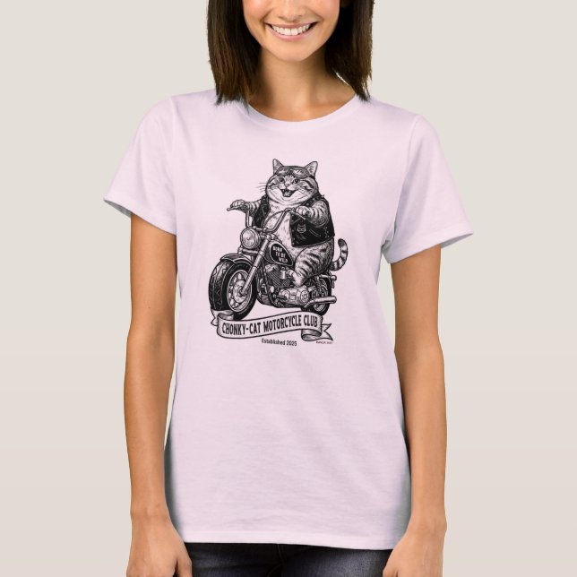 T-shirt Club de moto Chonky-Cat (Devant)