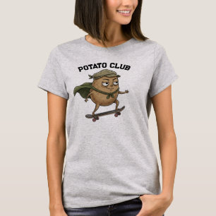 T-shirt Club de patate drôle de skateboard dessin animé ré