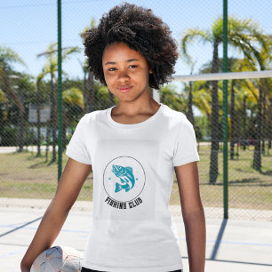 T-shirt Club de pêche bleu clair