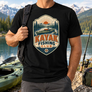T-shirt Club de pêche en kayak - Pêche extérieure rétro vi