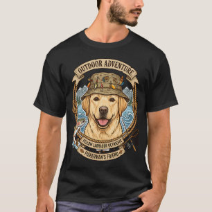 T-shirt Club de pêche Yellow Labrador Angler Rivière Extér