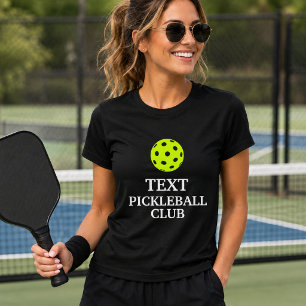 T-shirt Club de pickleball à texte personnalisé