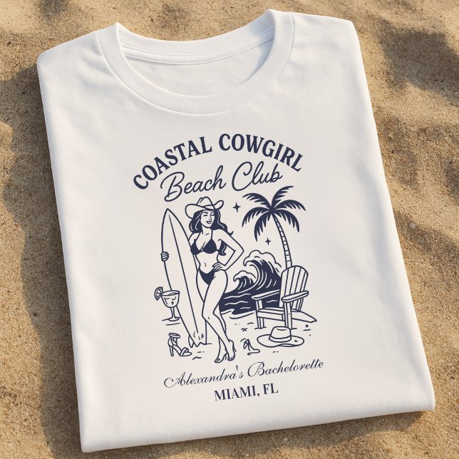 T-shirt Club de plage Cowgirl Côtière Enterrement de vie d (Créateur téléchargé)