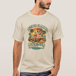 T-shirt Club de plage flamant retiré sur mesure pour la re