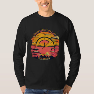 T-shirt Club de procrastination du coucher de soleil Rétro