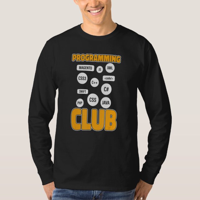 T-shirt Club de Programmeur Développeur Logiciel Programma (Devant)