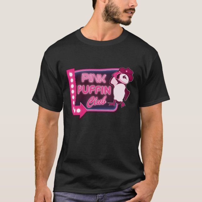 T-shirt Club de Puffin rose (Devant)