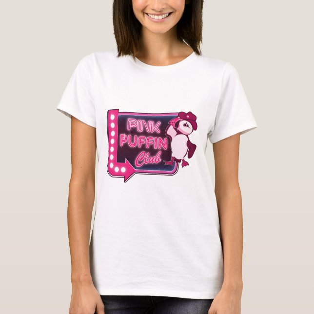 T-shirt Club de Puffin rose (Devant)
