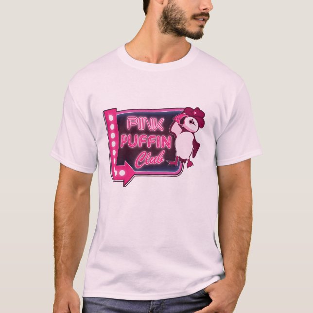 T-shirt Club de Puffin rose (Devant)