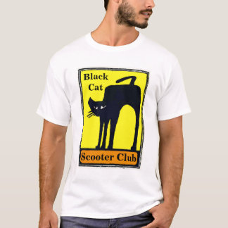 T-shirt Club de Scooter de chat noir, modifier le texte