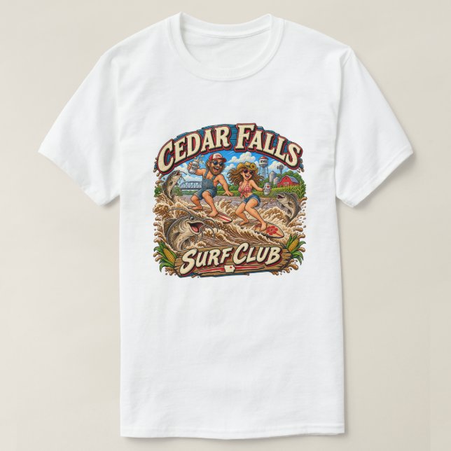 T-shirt Club de surf de Cedar Falls (Design devant)
