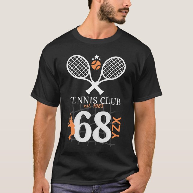 T-shirt Club de tennis, vintage moderne (Devant)