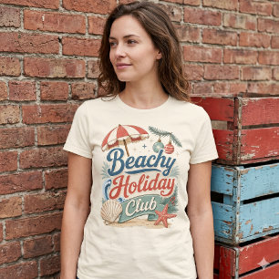 T-shirt Club de vacances balnéaire Noël rétro sur la côte