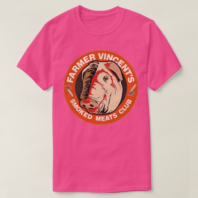 T-shirt Club de viandes fumées Vincents fermiers (Design devant)