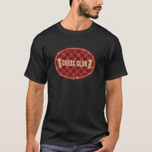 T-shirt Club d'échecs logo ovale noir manches longues