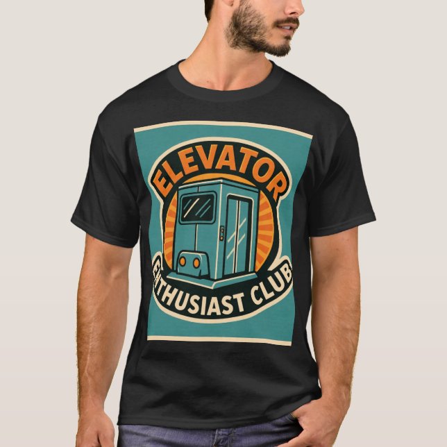 T-shirt Club des passionnés d'ascenseurs – Design Moderne (Devant)