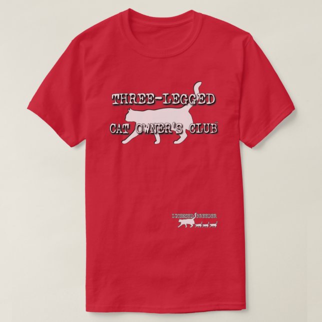 T-shirt Club des propriétaires de chats à trois pattes (Design devant)