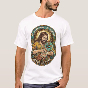 T-shirt Club Jésus Tampon Main Ne Lavera Pas Humour Matina
